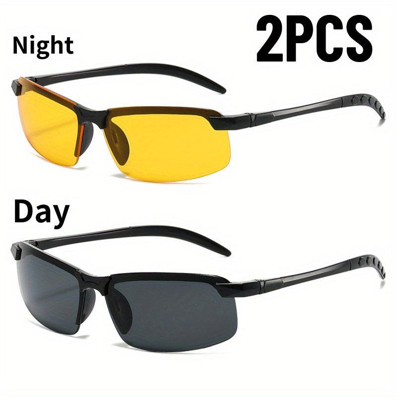 1/2pcs Night Vision Glasses Men Anti-Glare Driving Goggle Half Frame Fashion Glasses for Driver Day And Night Glasses Half Frame Design - Buy online at  Vibe In Cart.