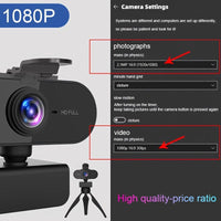 1080P Full HD Webcam with Built-In Microphone, Plug And Play, Privacy Cover, Stand, Suitable for Meetings, Game Streaming, Voice Calls, Online Classes, And Home Office Use, High-Definition Video, Easy Installation, Computer C - Buy online at  Vibe In Cart.