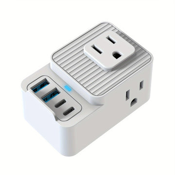 Portable Multifunction 7-in-1 Multi-Plug Outlet Extender with 3 Wide AC Outlets, 2 USB-A Ports and 2 USB-C Ports, Compact Power Strip Outlet Extender for Travel Home Office Dorm Essentials - Buy online at  Vibe In Cart.