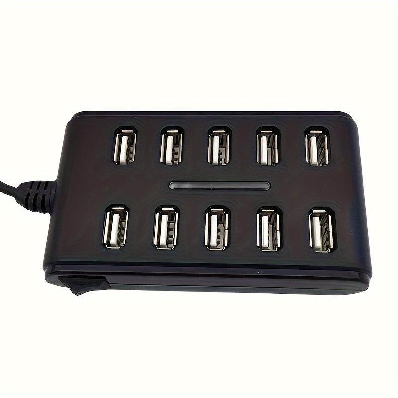 1pc Portable General Purpose Work Home With Switch ABS Plastic Double Row Ten Port USB HUB - Buy online at  Vibe In Cart.