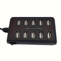 1pc Portable General Purpose Work Home With Switch ABS Plastic Double Row Ten Port USB HUB - Buy online at  Vibe In Cart.