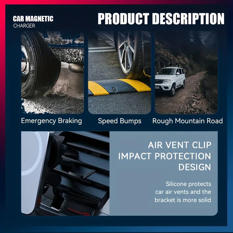 15W Magnetic Wireless Charging Stand, Suitable for iPhone 17/16/15/14/13/12 Series and 25/S24/S23/S22 - USB-C Interface, No Battery Required, Easy to Install, Fashionable Appearance | Essential USB-C Charging Station for Trav - Buy online at  Vibe In Cart.