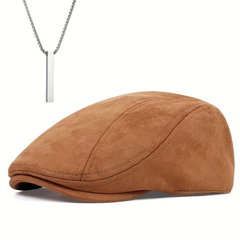 Men's Polyester Woven 2-Piece Set: Winter Hat and Necklace in Mixed Color