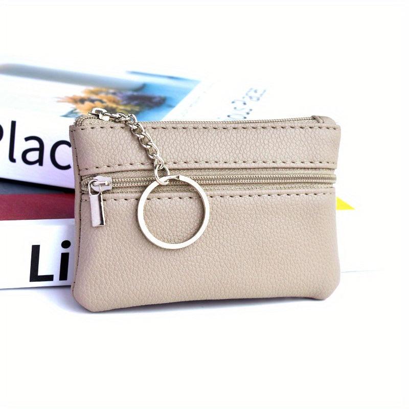 Small Casual PU Wallet with Keychain and Coin Purse
