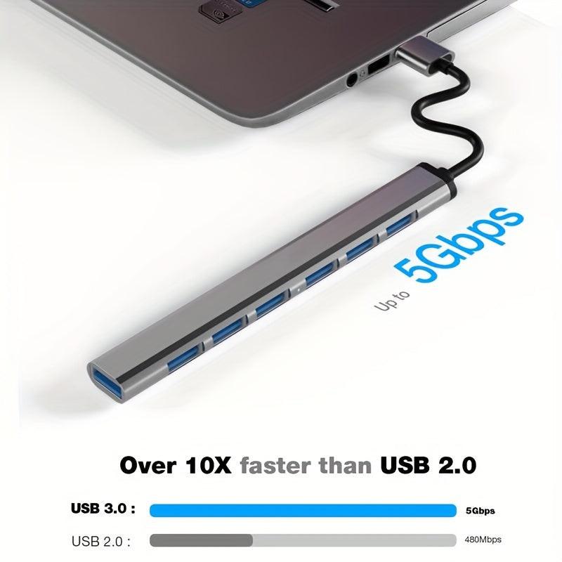 7-Port USB 3.0 Hub Compatible for MacBook/PC/Laptop - USB- 7-Device External Expansion Board with USB 3.0 (5Gbps Speed) & USB 2.0 Ports, Plug & Play, Aluminum Alloy Housing - Compatible for Mac Pro, Mac Mini, iMac, Surface Pr - Buy online at  Vibe In Cart.