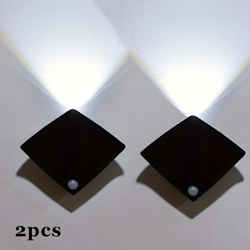 Motion Sensor Wall Lamp Set of 1, 2, or 4 Pieces with Button Switch