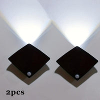 Motion Sensor Wall Lamp Set of 1, 2, or 4 Pieces with Button Switch