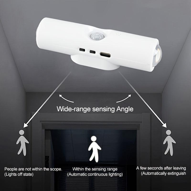 [USB Rechargeable LED] 1pc/2pcs/4pcs Motion Sensor Night Light, Magnetic Wall Light, Detachable Wall-Mounted Lighting with Lens, Up and Down Illumination, USB Rechargeable LED Light, Wireless Stair Light, Indoor Wooden Wall L - Buy online at  Vibe In Cart.