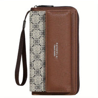 Classic PU Women'S Wallet, Long, Color-Block, Double-Layer Design, Zipper Closure, Zip Pocket, Photo Separation Layer, Nylon Lining, Continental Form Factor, with Positioning Printing for Women - Buy online at  Vibe In Cart.