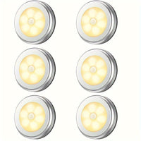 Motion Sensor Puck Lights Available in Sets of 3, 6, 9, Or 12, These Battery-Operated LED Night Lights Are Perfect for Illuminating Stairs, Closets, And Under Cabinets. They Can Be Easily Stuck Anywhere in Your Home, Kitchen, - Buy online at  Vibe In Cart.