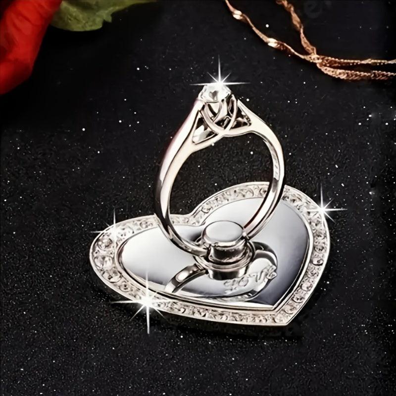 [360° Rotating | Durable] 360° Rotating Heart-Shaped Honeycomb Phone Stand | Foldable Adjustable Height, Durable Metal, Ergonomic Design | Hands-Free Viewing, Compatible with Most Phones, Car Mount, Decorative Accessory - Buy online at  Vibe In Cart.