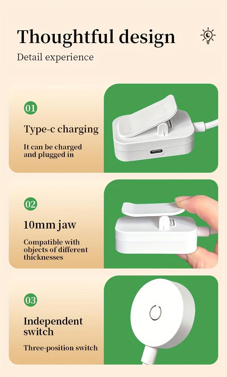 [USB Rechargeable Reading Lamp] USB Rechargeable Reading Lamp, Adjustable Brightness 360° Flexible Book Light for Night Reading, Bedside, Tablet, Study and Work - Buy online at  Vibe In Cart.