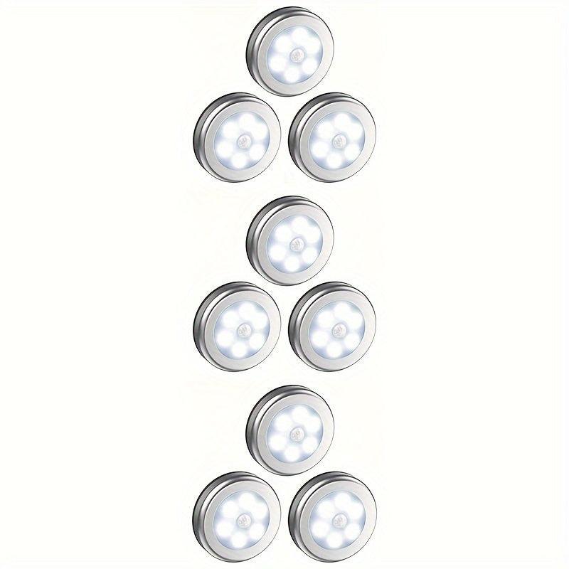 Motion Sensor Puck Lights Available in Sets of 3, 6, 9, Or 12, These Battery-Operated LED Night Lights Are Perfect for Illuminating Stairs, Closets, And Under Cabinets. They Can Be Easily Stuck Anywhere in Your Home, Kitchen, - Buy online at  Vibe In Cart.