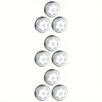 Motion Sensor Puck Lights Available in Sets of 3, 6, 9, Or 12, These Battery-Operated LED Night Lights Are Perfect for Illuminating Stairs, Closets, And Under Cabinets. They Can Be Easily Stuck Anywhere in Your Home, Kitchen, - Buy online at  Vibe In Cart.