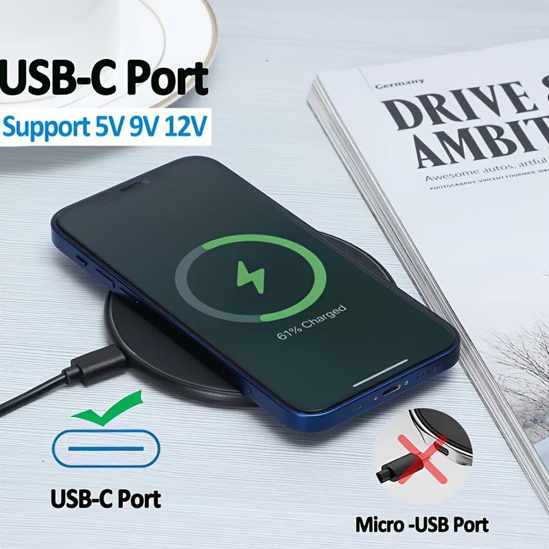 15W Wireless Charging Pad - Fast Charge Station for iPhone 16/15/14/13/12/11/XS,  S24/S23/S22 & Type-C Devices | USB-C 3.0 Connector, 36V Max Voltage No Battery Needed Easy Setup QuickCharge Technology Stylish Design - Buy online at  Vibe In Cart.