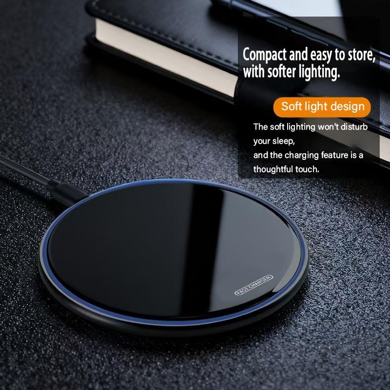 Round Wireless Charger Stand, 15W Fast Charging Dock Phone Charger, Adaptive LED Wireless Charging Station for iPhone17 16 15 14 13 12 11 9 8 XR, Samsung S25 S23 S22 S21 S10 S9, for Airpods 3/2/Pro - Buy online at  Vibe In Cart.