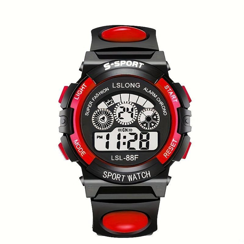 Digital Battery-Powered Watch with Mixed Color Display