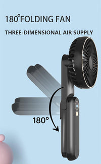 NEW USB charging foldable handheld small fan, can hang neck and desktop, can be handheld, detachable and clean, digital display, five speed adjustment, with power bank function, 4000mAh outdoor small fan - Buy online at  Vibe In Cart.