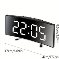 Creative LED Curved Screen Mirror Alarm Clock, Multifunctional Silent Smart Desktop Clock, Christmas Valentine's Day New Year Holiday Gift, 1 pc - Buy online at  Vibe In Cart.