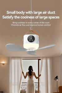 Portable Camping Fan with Light, Free Hook & Optional Tripod | Quiet USB Rechargeable Fan with Remote, Adjustable Speed & Brightness | Long Life, Outdoor Tent Fan for Bedroom, Dorm, Travel - Buy online at  Vibe In Cart.