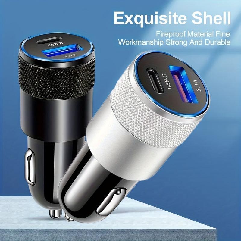 USB Car Charger PD Fast Charging Car Phone Charger with LED Ambient Light Compatible with for iphone, Android, Xiaomi, etc - Buy online at  Vibe In Cart.
