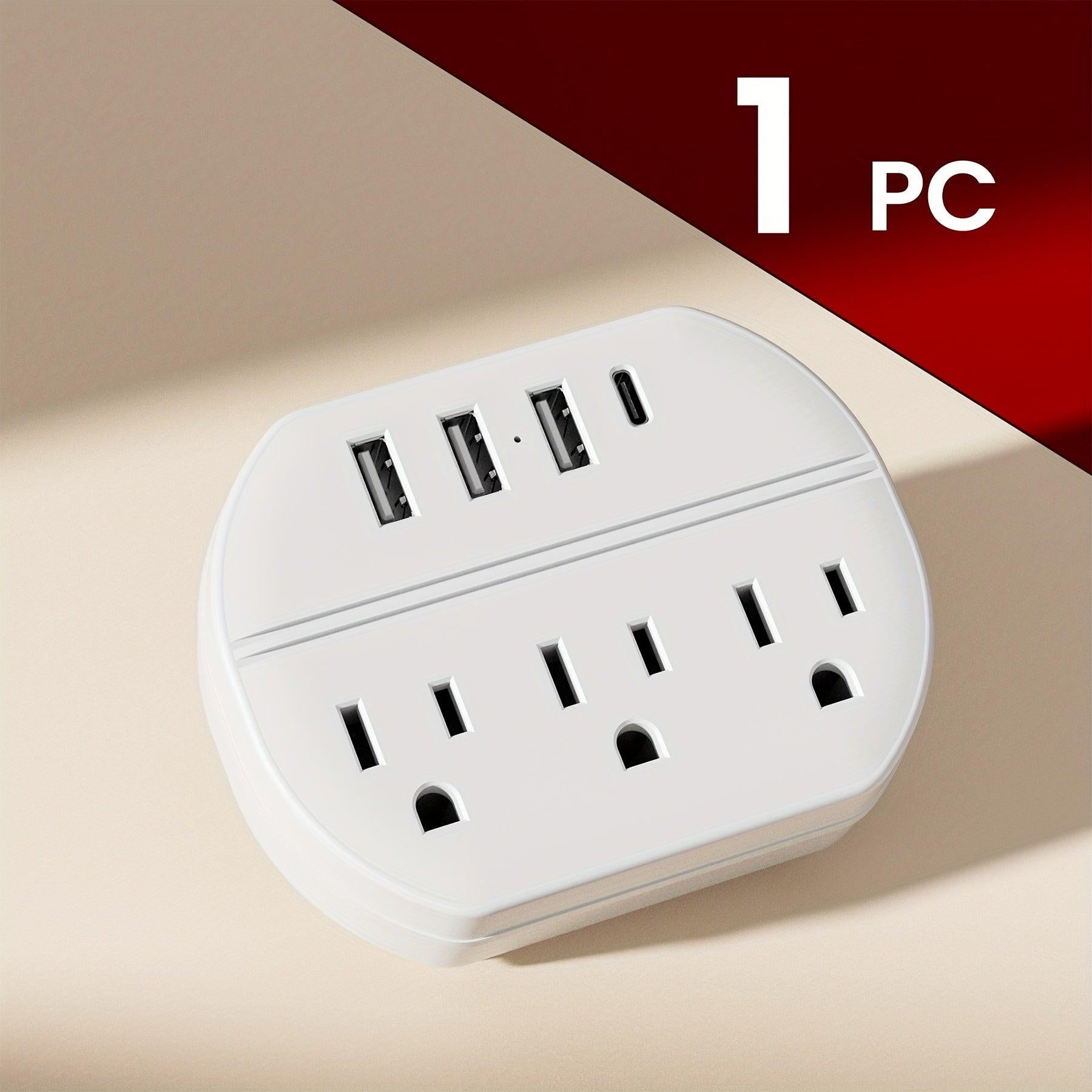7-in-1 Power Strip with USB Port | 3 USB-A Ports, 1 USB-C Port, 3 AC Sockets, Easy to Carry, Suitable for Home, Office, Travel | White and Black - Buy online at  Vibe In Cart.