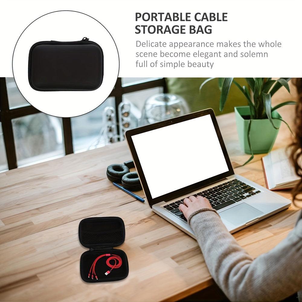 1pc Multifunctional Faux Leather Tech Accessory Organizer with Mesh Pocket, Portable Durable Travel Case for Multiple Devices Charging Cables and Earphones, Coin and Jewelry Box - No Battery - Buy online at  Vibe In Cart.
