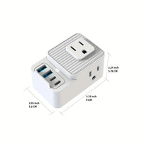 Portable Multifunction 7-in-1 Multi-Plug Outlet Extender with 3 Wide AC Outlets, 2 USB-A Ports and 2 USB-C Ports, Compact Power Strip Outlet Extender for Travel Home Office Dorm Essentials - Buy online at  Vibe In Cart.