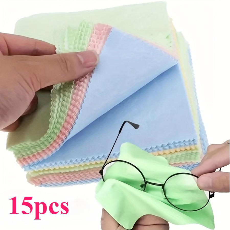[Soft Microfiber Cloths] 15pcs Soft & Thick Microfiber Cleaning Cloths | Unscented Wipes for Glasses, Camera Lenses & Smartphone Screens - Assorted Colors - Ideal Everyday Use & Perfect Gift for Tech Enthusiasts - Buy online at  Vibe In Cart.