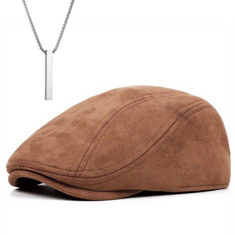 2-Pcs Set: One Hat and One Necklace, Men's Antler Beanie, New Youth Newsboy Cap, Windproof Warm Winter Hat, Christmas Party Accessory - Buy online at  Vibe In Cart.
