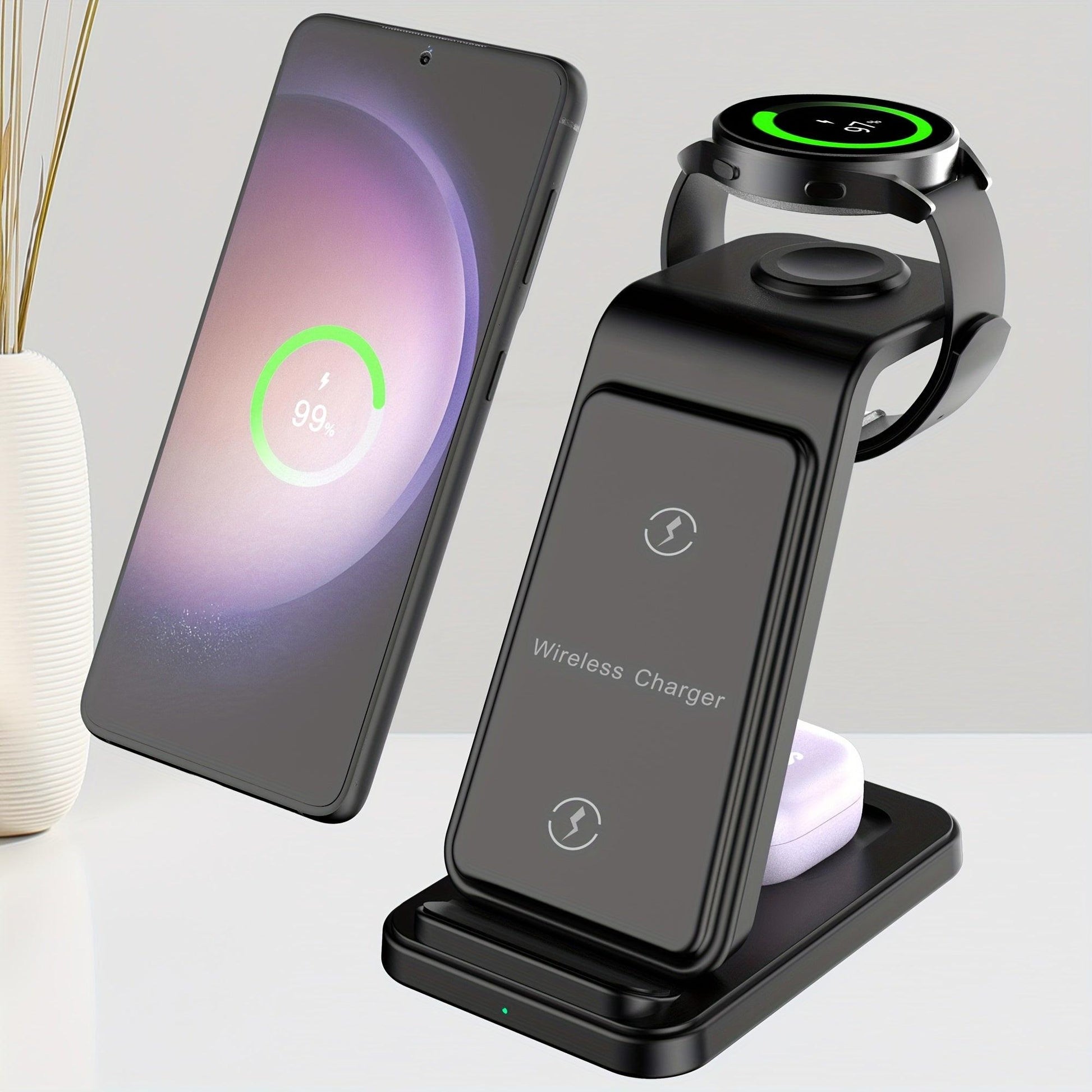 3in 1 Wireless Charger for Samsung, Fast Wireless Charging Station Stand Dock for Galaxy Ultra/S24/S24+/S23/S23+/S22/S21/S20/S20+/S10/S9/S9 Plus/S8/Note 20/10/9/8, for Galaxy Watch 7/6/6 Classic/5/5 Pro/4/3/2/Active, for Gala - Buy online at  Vibe In Cart.