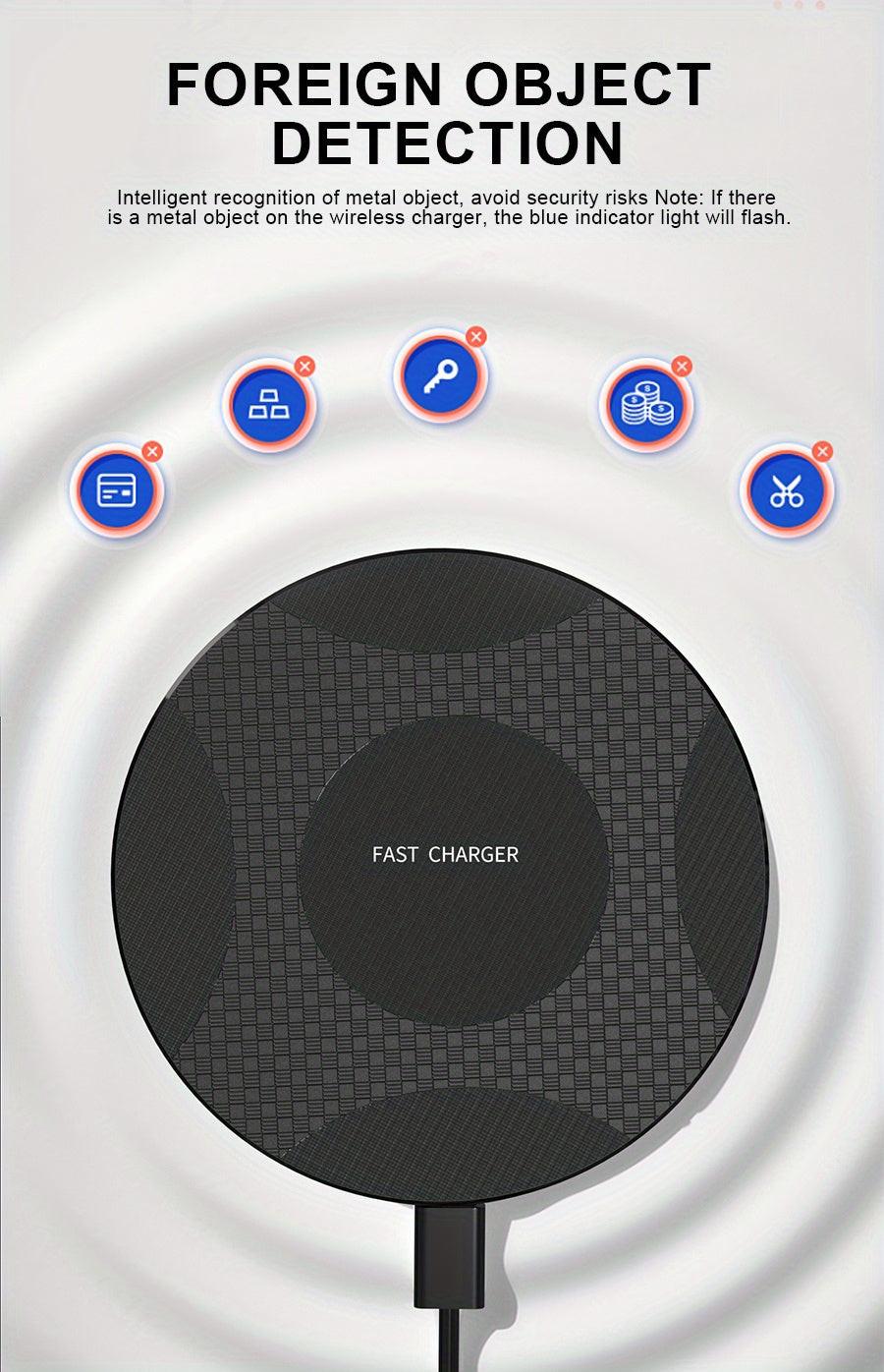 Upgraded Fast Wireless Charger, Compatible with iPhone 17/16/15/14/13/12/11/8 Series, S25/S24/S23/S22/S21/S20/S10/S9/S8/S7/S6 Series, 20/10/9/8/5 Series, Slim Design for Bedside & Office Desk - Buy online at  Vibe In Cart.