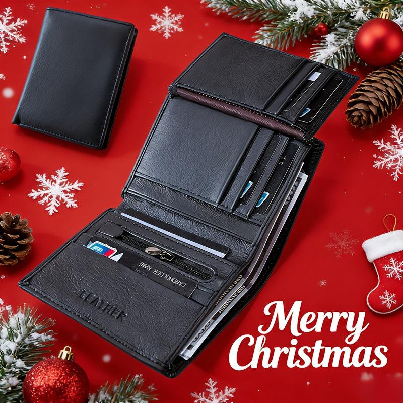 [Genuine Leather Card Holder] Genuine Leather Vintage Thin Vertical Short ID Credit Card Holder Wallet | 1pc for Men & Women, Solid Color, Lining, Non-Braided - Ideal for Thanksgiving, Father's Day, Christmas, Valentine's Day - Buy online at  Vibe In Cart.