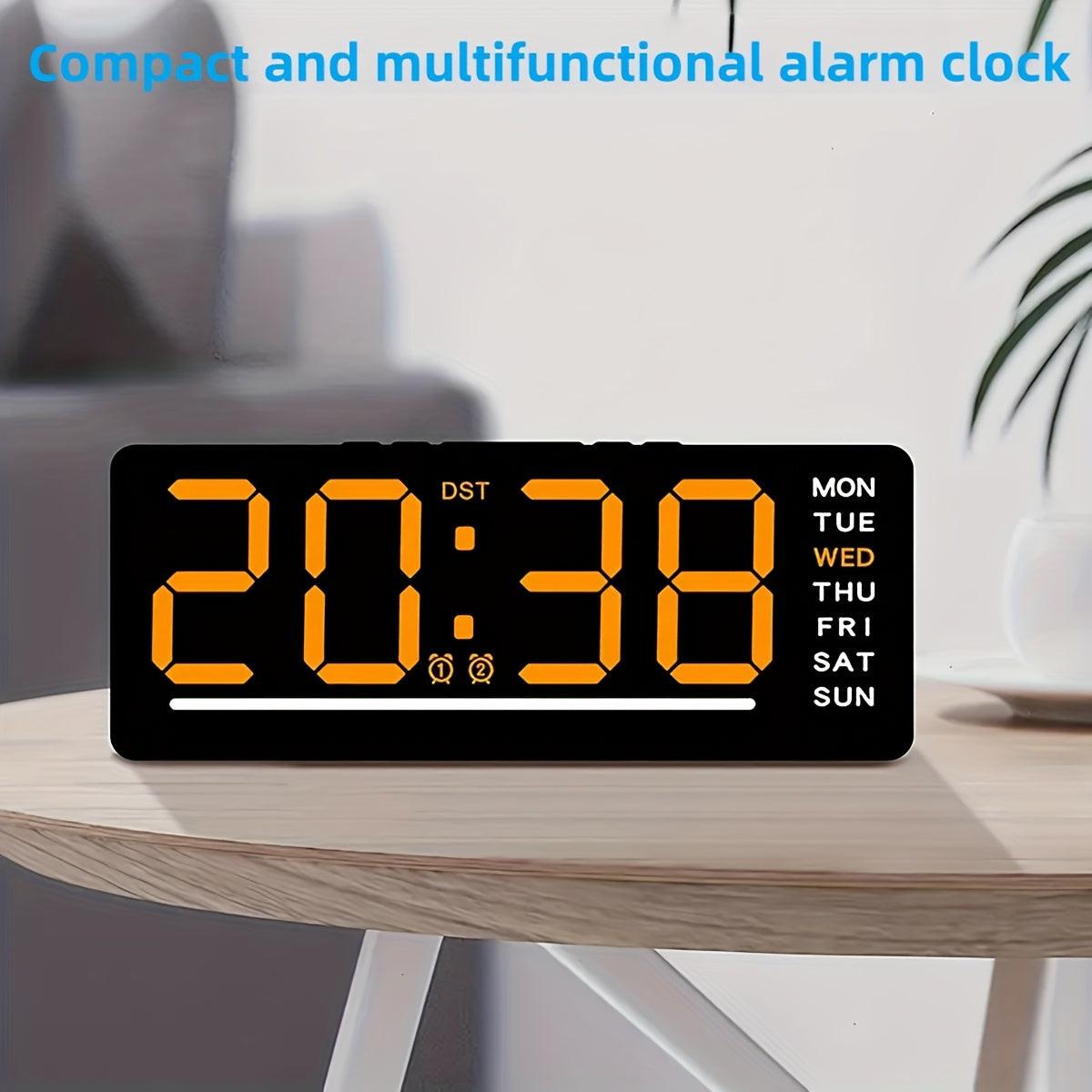 [Dual Alarm Clock] 1PCS Fashionable Large Digital Dual Alarm Clock with Mirror, Weekday Display, Snooze Function, Minimalist Design, USB-Powered Desk Clock for Living Room, Bedroom, Study, Office, Home Decor Art Piece - Buy online at  Vibe In Cart.
