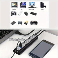 10-Port USB Hub Compatible for PS5/PS4/Xbox/PC/Mac - USB- External USB Adapter with 10 Individual Ports, USB- (No External Power Required), Fast Charging & Data Transfer, Compatible with USB Devices (Laptops, Keyboards, Mice) - Buy online at  Vibe In Cart.