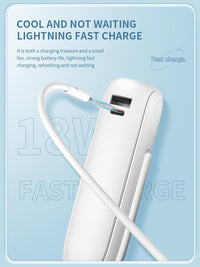 Compact And Portable Mini Fan That Folds, Featuring a High-Capacity, Extended Usage Time, Powerful Airflow, And Multifunctional Capabilities Including an Emergency Power Bank And Flashlight. Ideal for Outdoor Activities, Camp - Buy online at  Vibe In Cart.