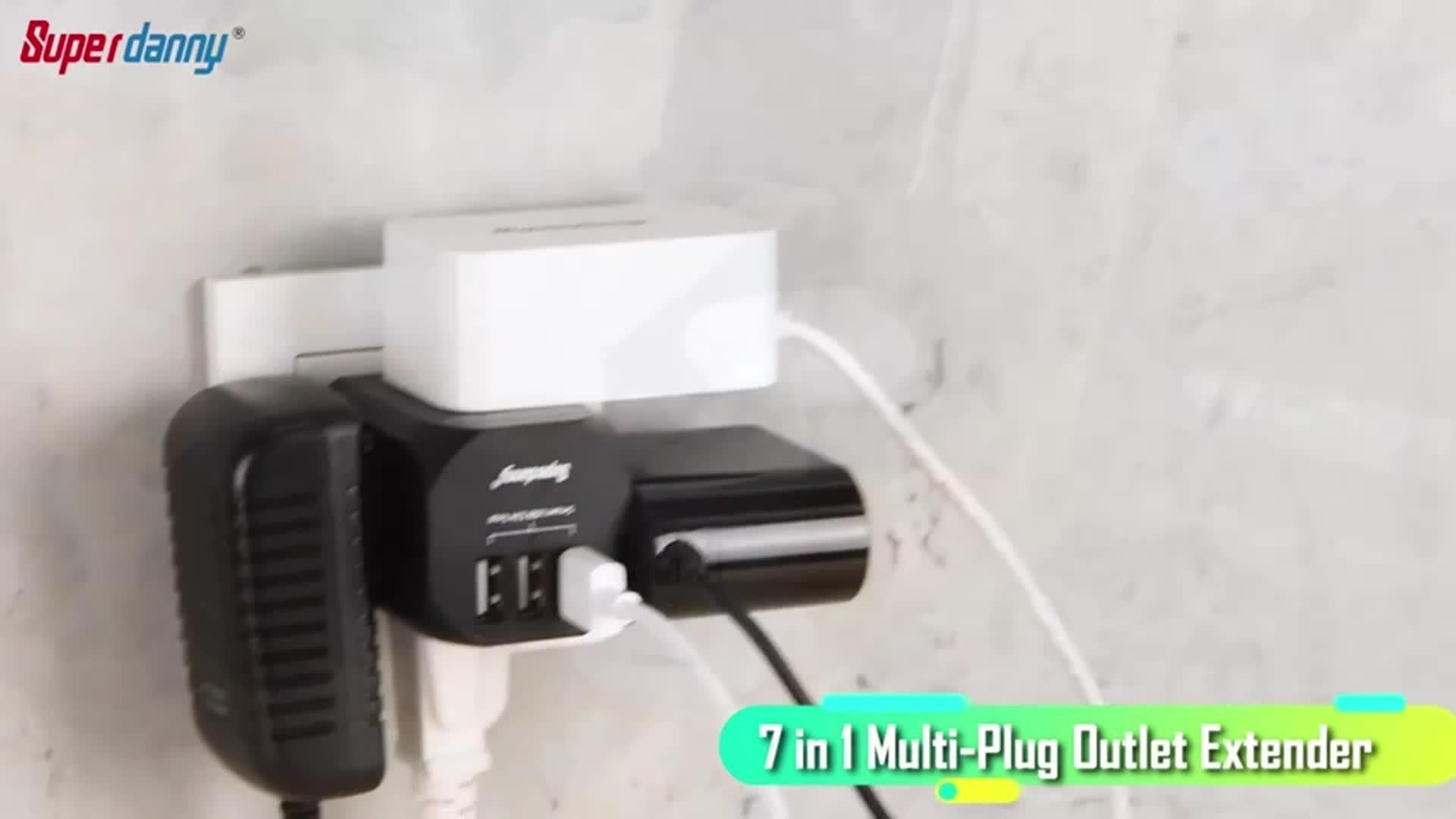 7 In 1 Multi Plug Outlet Extender With 3 USB Ports (1 USB-C) & 4 AC Outlets, 15A/1875W For Home, Office, Dorm & Travel - Ideal For Charging Multiple Devices - Buy online at  Vibe In Cart.