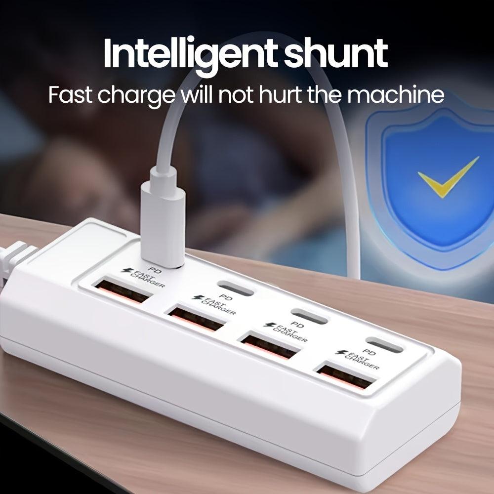 [25W 8-Port USB Charger] 25W 8-Port USB Wall Charger | Fast Charging Station with Smart Management - 4 USB-A + 4 PD Ports - Compatible for Smartphones, Tablets, Laptops, Power Banks & PD Devices - 2023 Upgraded Multi-Device C - Buy online at  Vibe In Cart.