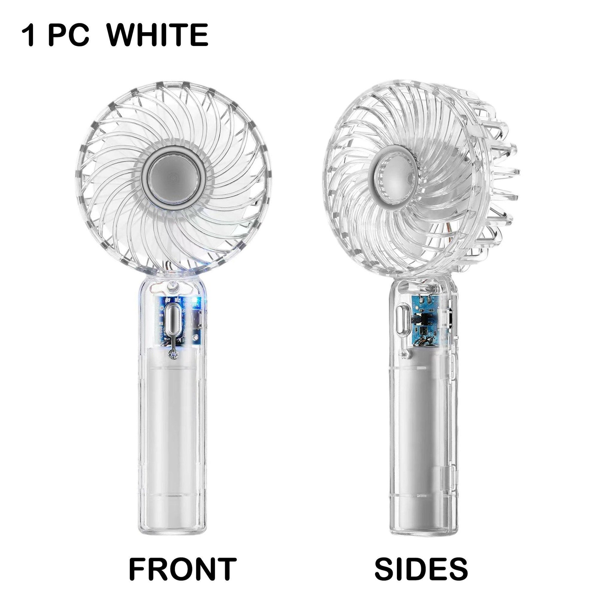 [USB Rechargeable] USB Rechargeable Mini Fan | 3-Speed Adjustable | Portable Handheld Fan | Indoor/Outdoor Travel | For Men & Women | Black | White - Buy online at  Vibe In Cart.