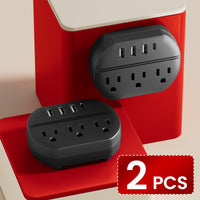 7-in-1 Power Strip with USB Port | 3 USB-A Ports, 1 USB-C Port, 3 AC Sockets, Easy to Carry, Suitable for Home, Office, Travel | White and Black - Buy online at  Vibe In Cart.