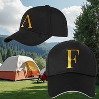 Unisex Polyester Baseball Cap | Adjustable Fit | Lightweight, Breathable & Quick-Dry | Golden Letter Print Embroidery 'M' or 'A' | Ideal for Outdoor Sports and Travel | Stylish Hip-Hop Dad Hat, Casual Wear Hat | Hiphop Style - Buy online at  Vibe In Cart.