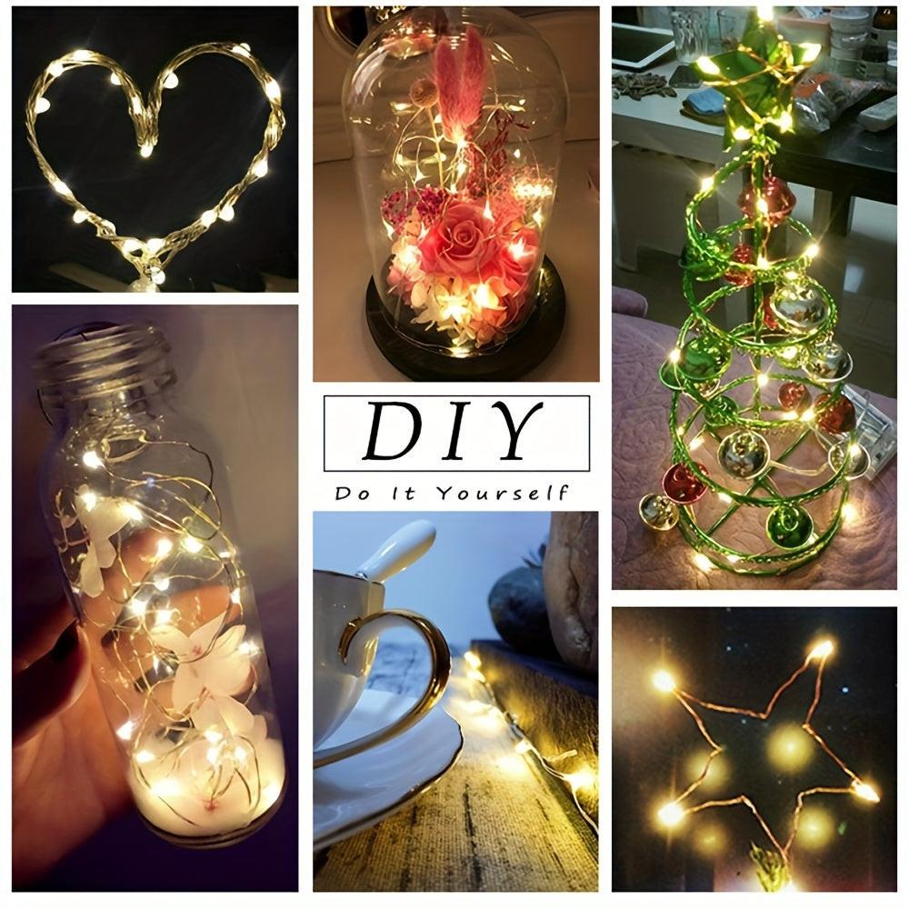[USB Fairy String Lights] 1pc 20/50/100 LED USB Fairy Lights | Copper Wire String Lights, Warm White Multicolor White | Home, Bedroom, Wedding, Christmas, Holiday, Halloween Decorations - Buy online at  Vibe In Cart.