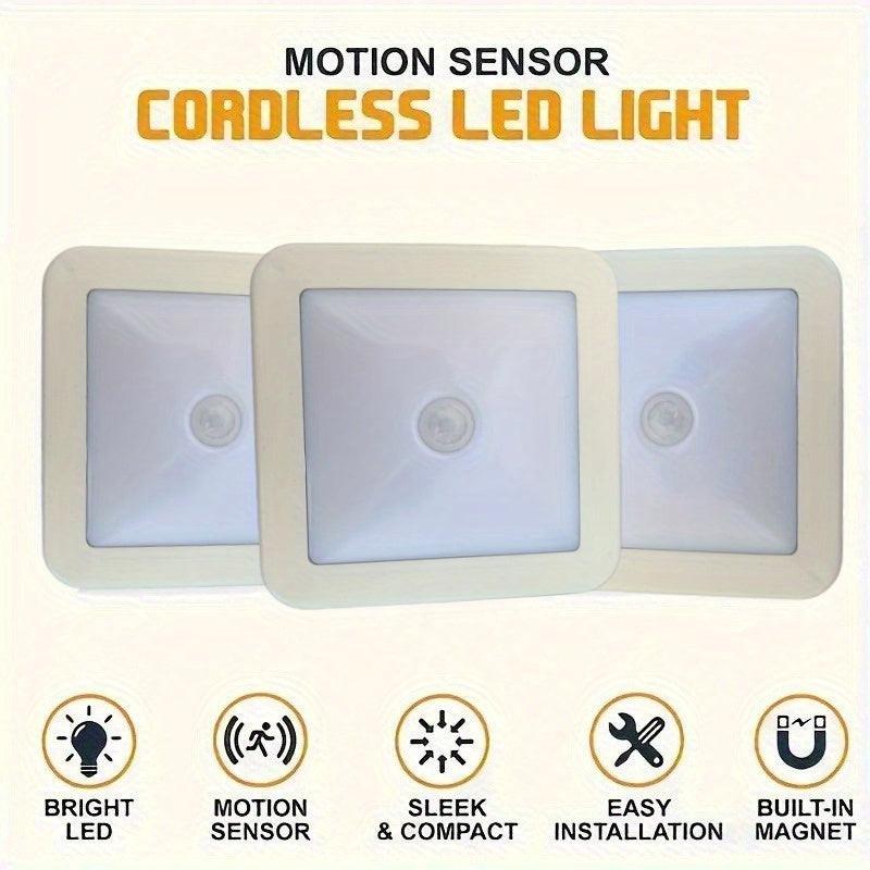 6-LED Motion Sensor Stair Wall Light, Wireless Night Light for Under Cabinet, IP44, for Corridor, Stairs, Closet, Kitchen - Indoor Use for Christmas, ≤36V, Includes Electronic Components (Batteries Not Included) - Buy online at  Vibe In Cart.