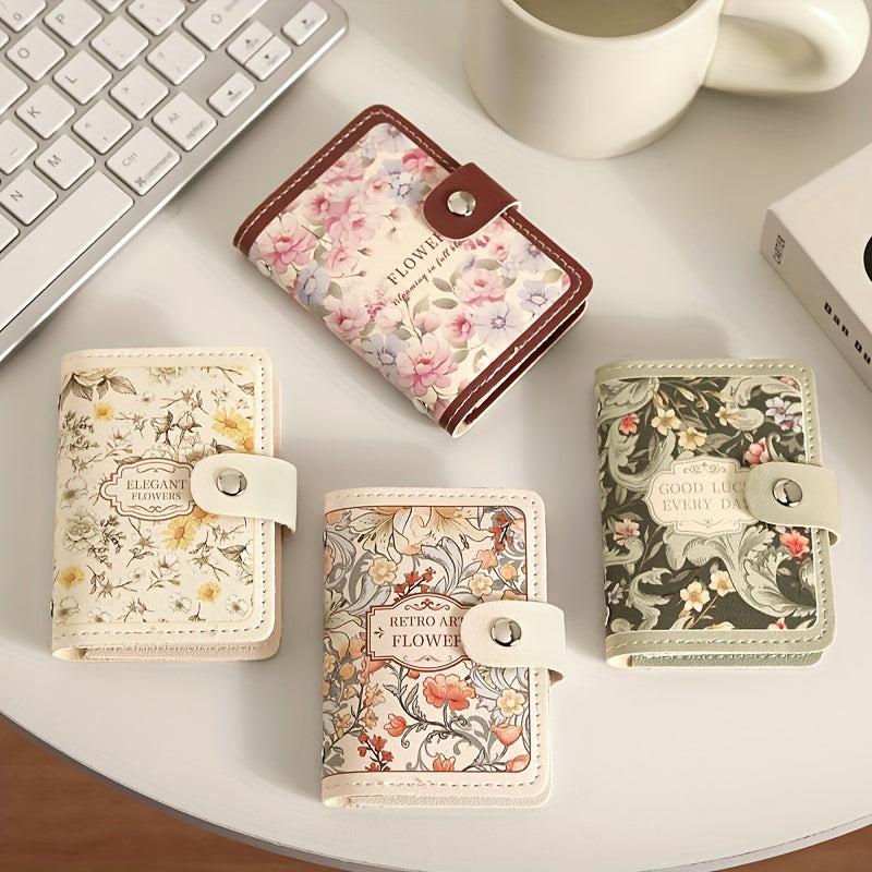 Women's Floral Credit Card Holder Wallet - Multi-Slot Organizer with Snap Closure, Compact ID & License Card Holder, Casual Chic Design for Everyday Use, Wallet Card Holder, Elegant Accessory, Durable Organizer - Buy online at  Vibe In Cart.