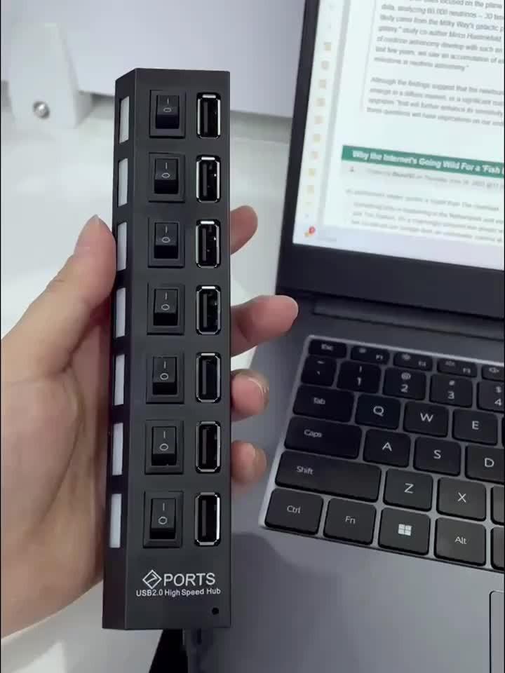 [Usb Adapter Hub] 1pc 7 Ports/ 4 Ports LED USB Adapter Hub Power On/ Off Switch For PC Laptop Computer - Buy online at  Vibe In Cart.