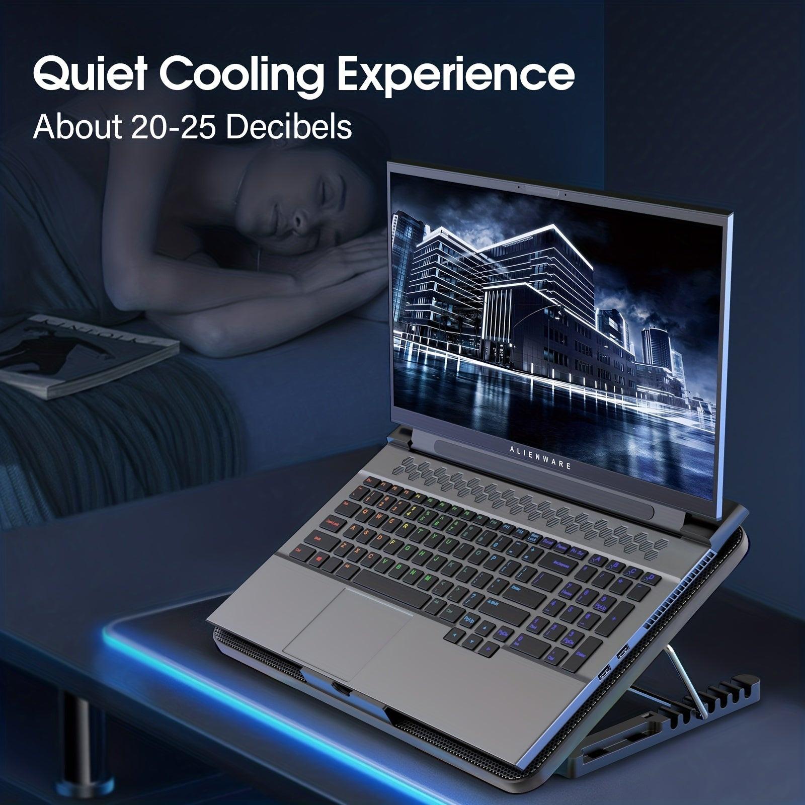 Cooling Pad for Laptops, Featuring 6 Silent LED Fans, Designed for 15.6 to 17-Inch Laptops. This Portable, Ultra-Slim Cooling Stand Is USB Powered And Includes a Switch to Control Fan Speed. - Buy online at  Vibe In Cart.