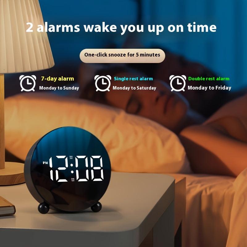 New student creative alarm clock fashion simple office electronic clock LED LCD clock home bedside clock temperature clock plastic clock - Buy online at  Vibe In Cart.