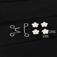 A Pair of Women'S White Floral Metal Fashion Decorative Waist Buttons, Adjustable And Removable, Perfect for Summer to Prevent Wardrobe Malfunctions, Suitable for Casual Wear And Gift Giving. - Buy online at  Vibe In Cart.