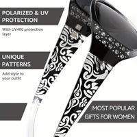 LVIOE Outlets Polarized Fashion Glasses for Women, Rhinestone Wrap Around Fashion Glasses with Protection Lens LS008 - Buy online at  Vibe In Cart.