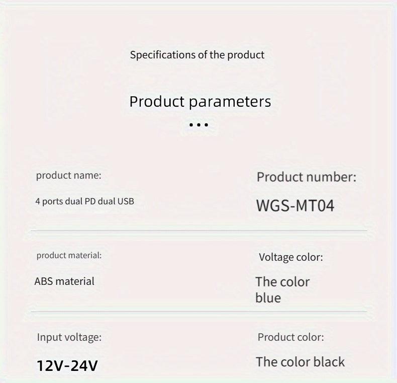 120W Super Fast Charging Charger Power Socket 4-in-1 Port Charger Socket 12V-24V-40V Car Power Socket PD30W with Digital Display Voltage Charger Suitable for Installation in Cars/Motorcycles/Trucks/RVs/Ships, Compatible with - Buy online at  Vibe In Cart.